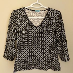 J. McLaughlin V-Neck Printed Top